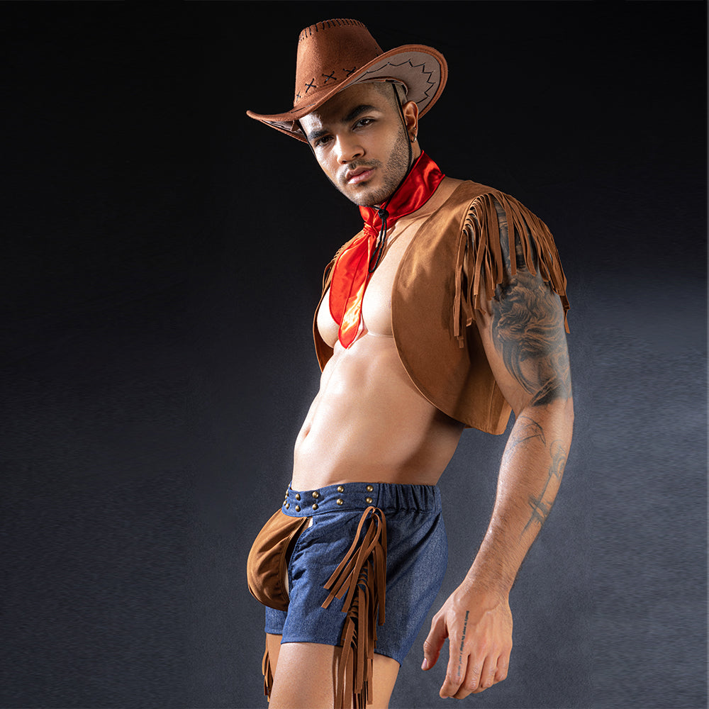 Gentsuit - 4 Pcs Cowboy Hollow Underwear Costume Set – Image 6
