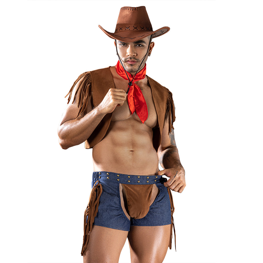 Gentsuit - 4 Pcs Cowboy Hollow Underwear Costume Set