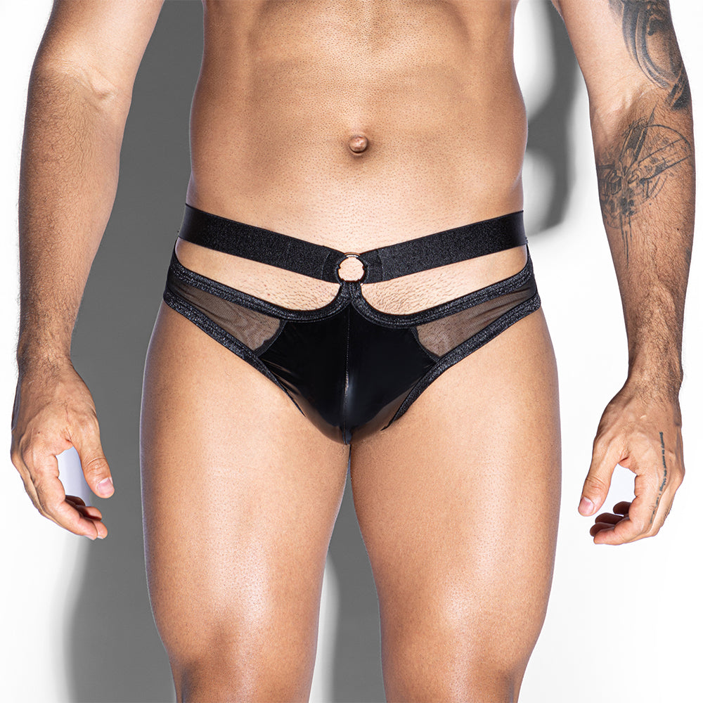 Skivvies - Black Elastic Straps Male Semi-Transparent Underwear – Image 2